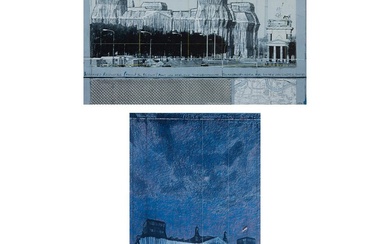 CHRISTO (1935-2020), offset lithography Projekt für Berlin, Wrapped Reichstag en The Wrapped Reichstag at Night, 1993