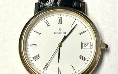 CONCORD 14K Gold Mens wrist watch with date original Co