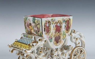 Capodimonte Hand Painted Porcelain Princess Carriage Coach