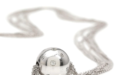 Carat Design Multi-strand diamond necklace, fixed pendant set with numerous brilliant-cut diamonds...