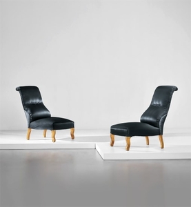 Carlo Mollino, Unique pair of lounge chairs, designed for the living room of the Ada and Cesare Minola House, Turin