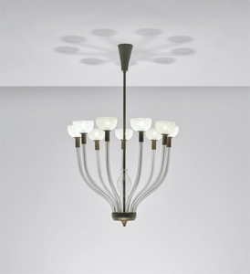 Carlo Scarpa, Rare nine-armed chandelier, model no. 5338