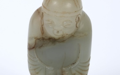 Carved Chinese Jade of Whistling Boy, China - Qing Dynasty