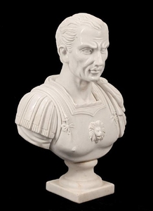 Carved White Marble Bust of a Roman Emperor
