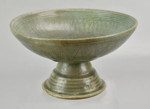Celadon Glazed Stoneware Stem-Bowl
