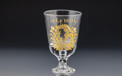 Chalice German, probably Black Forest, 18th century arblosen glass with demoliti...