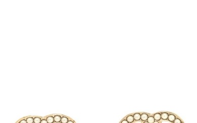 Chanel Pearl CC Earrings Gold