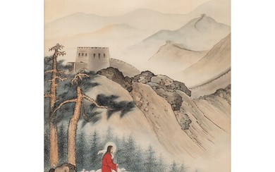 Chen Yuandu (1902-1967), Chinese painting of Jesus with sheep