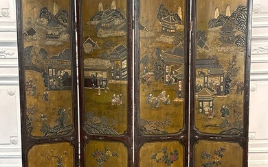 Chinese Coromandel Hardwood Floor Screen