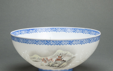 Chinese enameled eggshell porcelain bowl