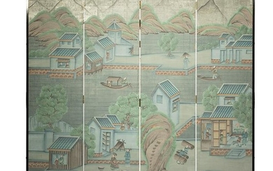 Chinoiserie Four-Fold Screen