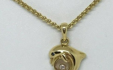 Chopard Happy Diamonds 18K Yellow Gold Dolphin Necklace