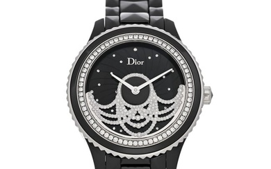 Christian Dior Stainless Steel Ceramic Diamond 38mm Dior VIII Grand Bal Broderie Automatic Watch