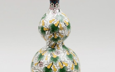 Cloisonné Double Gourd Vase Mounted as Lamp