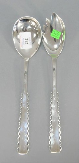 Cohr & Co. sterling silver serving set, largest 11