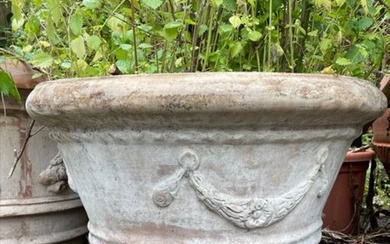 Coppia di grandi vasi in terracotta rotondi - Antica Fornace Berti e Figli