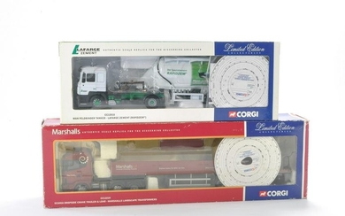 Corgi Model Truck Issue comprising No. CC12219 Scania Dropside Crane Trailer & Load in the livery of