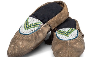 Cree Beaded Hide Moccasins
