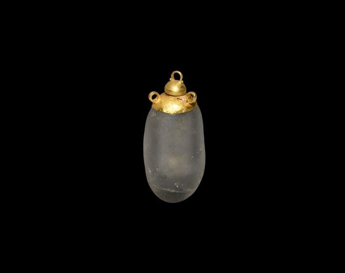 Crystal Scent Bottle with Gold Cap