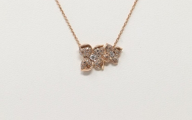 Diamond Flower Necklace Rose Gold