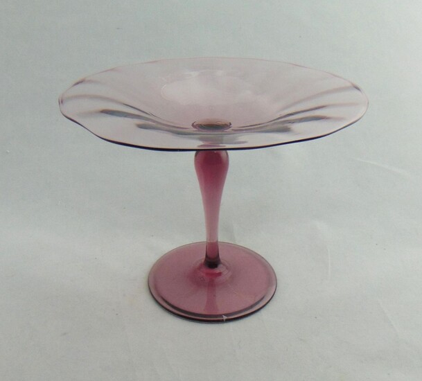 Durand Amethyst glass compote
