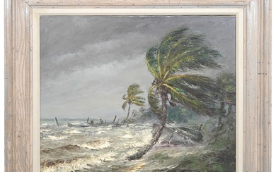 Early Beanie Backus 'Tropical Disturbance' Painting
