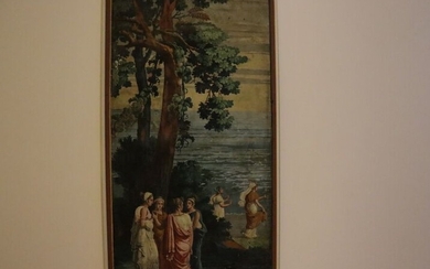 École du XIXe siècle. papier peint Dimensions : 113 x 57 cm