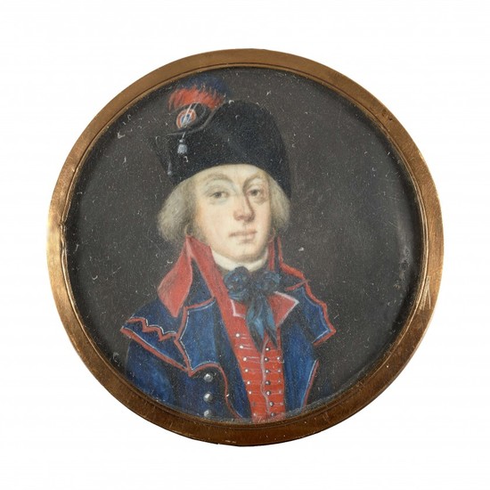 Ecole française vers 1790 Portrait d'un officier à la cocarde
