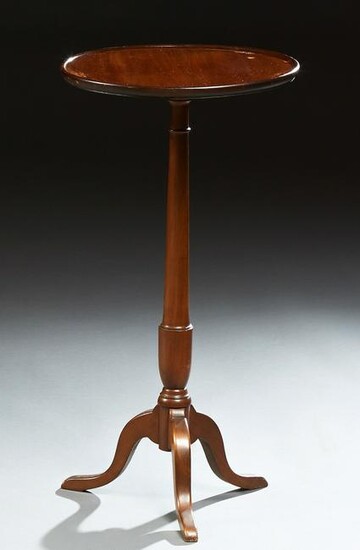 English Mahogany Candle Stand, 20th c., the round