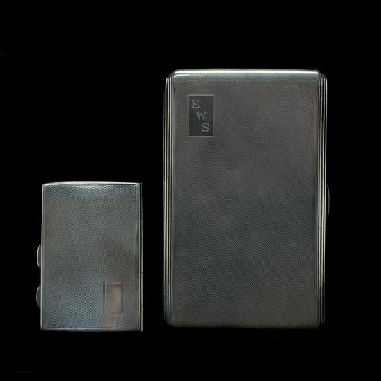 English Sterling Silver Cigarette and Card Cases.