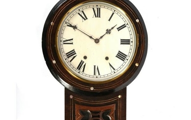 English Victorian Ebonized Wall Clock.