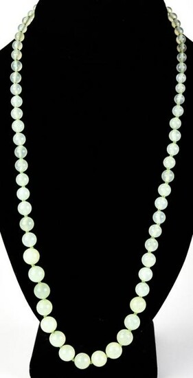 Estate Chinese Yellow Gold & Green Jade Necklace