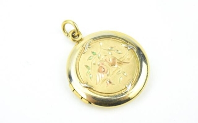 Estate Yellow Gold Filled Locket Necklace Pendant w