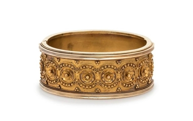 Etruscan Revival, Gold Bangle Bracelet