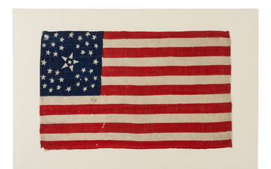[FLAGS]. 38-star American parade flag with floral star pattern. 1876.