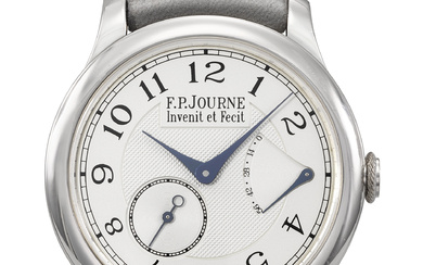 F.P. JOURNE. A COVETED AND ELEGANT PLATINUM WRISTWATCH WITH POWER...