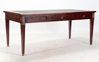 FRENCH MAHOGANY LEATHER TOP WRITING DESK C.1940