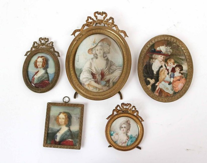 Five Portrait Miniatures