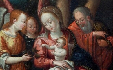 Flemish school, 16th century, The Holy Family with...