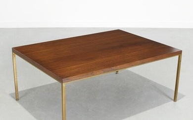 Florence Knoll rosewood and brass coffee table