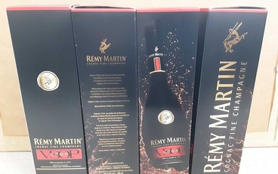 Four bottles of Remy Martin VSOP Cognac Fine Champagne 770c, in original boxes
