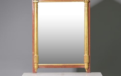 French Empire Style Poly Chrome Mirror & Console