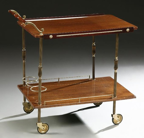 French Mahogany and Brass Dessert Cart, 20th c., the