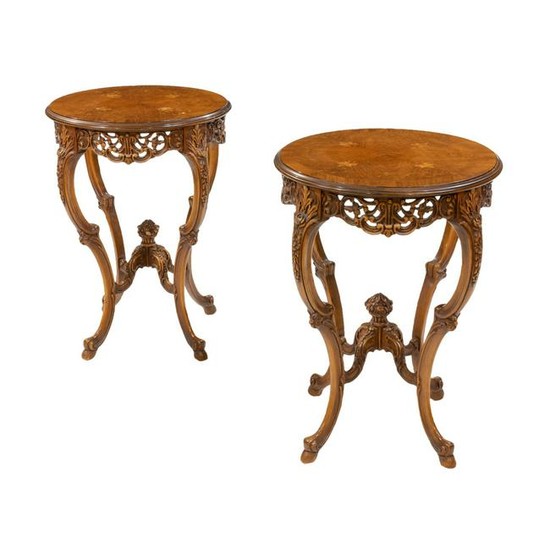 French Style Carved Walnut Tables