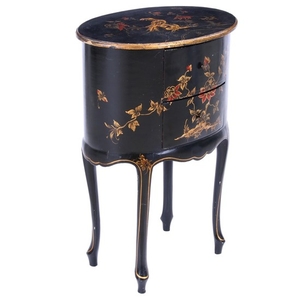 French Style Gilt and Hand Painted Chinoiserie Side Table, Late 20th Century