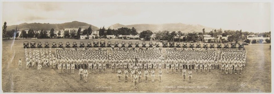 GEN. CLARENCE R. HUEBNER'S PHOTOGRAPH OF 19TH INFANTRY AT SCHOFIELD BARRACKS, CA. 1939