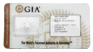 GIA Sealed brilliant cut diamond weighing 1 carat …