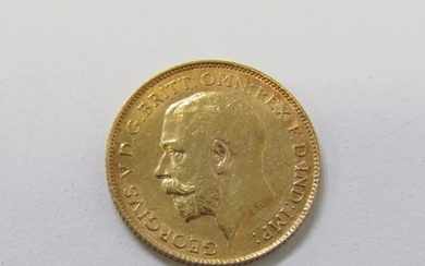 GOLD HALF SOVEREIGN, George V 1914 gold half sovereign, high...