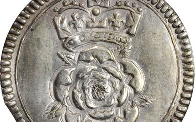 GREAT BRITAIN. Silver Charles II Uniface Counter Crowned Rose, ND (1660-1685). Charles II. Grade: EXTREMELY FINE.