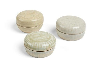 GROUP OF THREE QINGBAI BOXES AND COVERS SONG DYNASTY